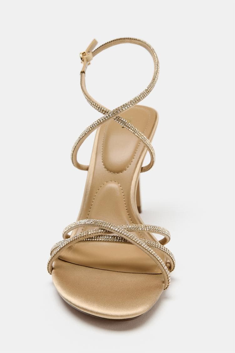 Crystal Crossover Strappy Stiletto Sandals view 3