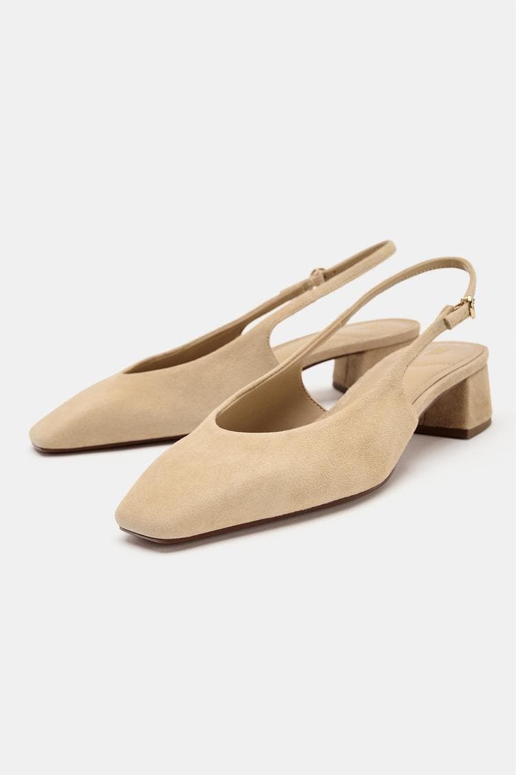 SPLIT SUEDE SLINGBACK SHOES view 3