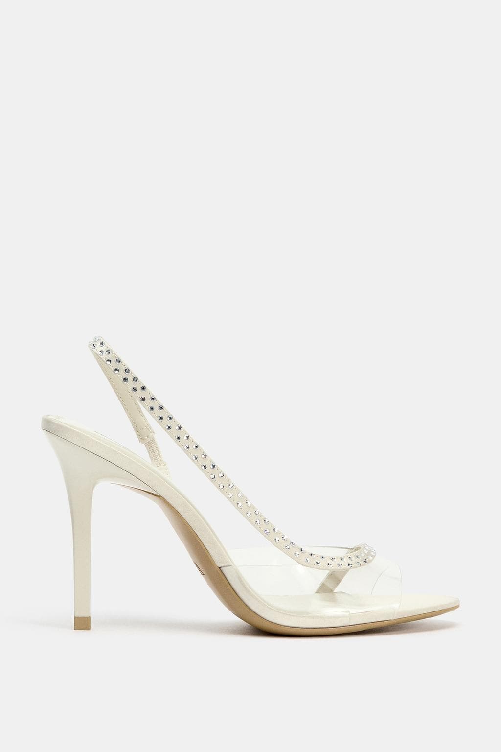 Rhinestone Vinyl Slingback Stiletto Sandals